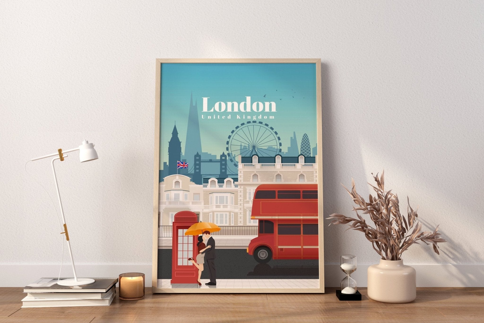 Retro London Canvas Wall Art - Canvasworkshop