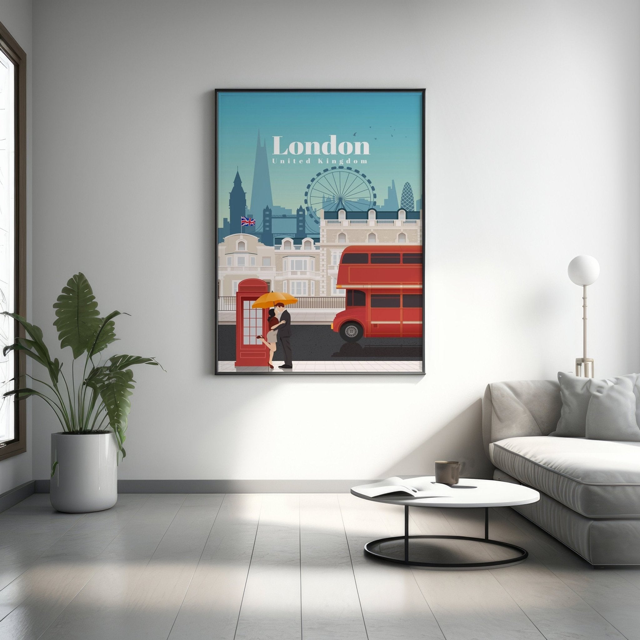 Retro London Canvas Wall Art - Canvasworkshop