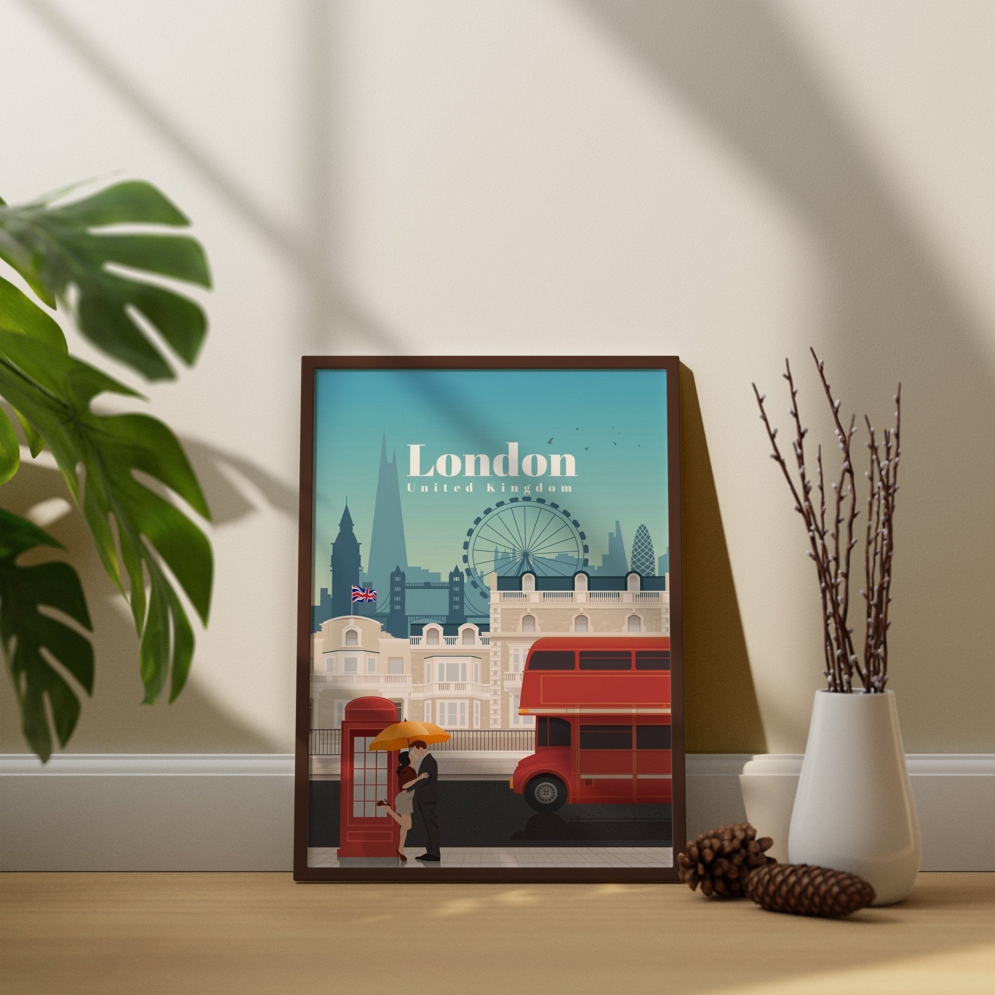 Retro London Canvas Wall Art - Canvasworkshop
