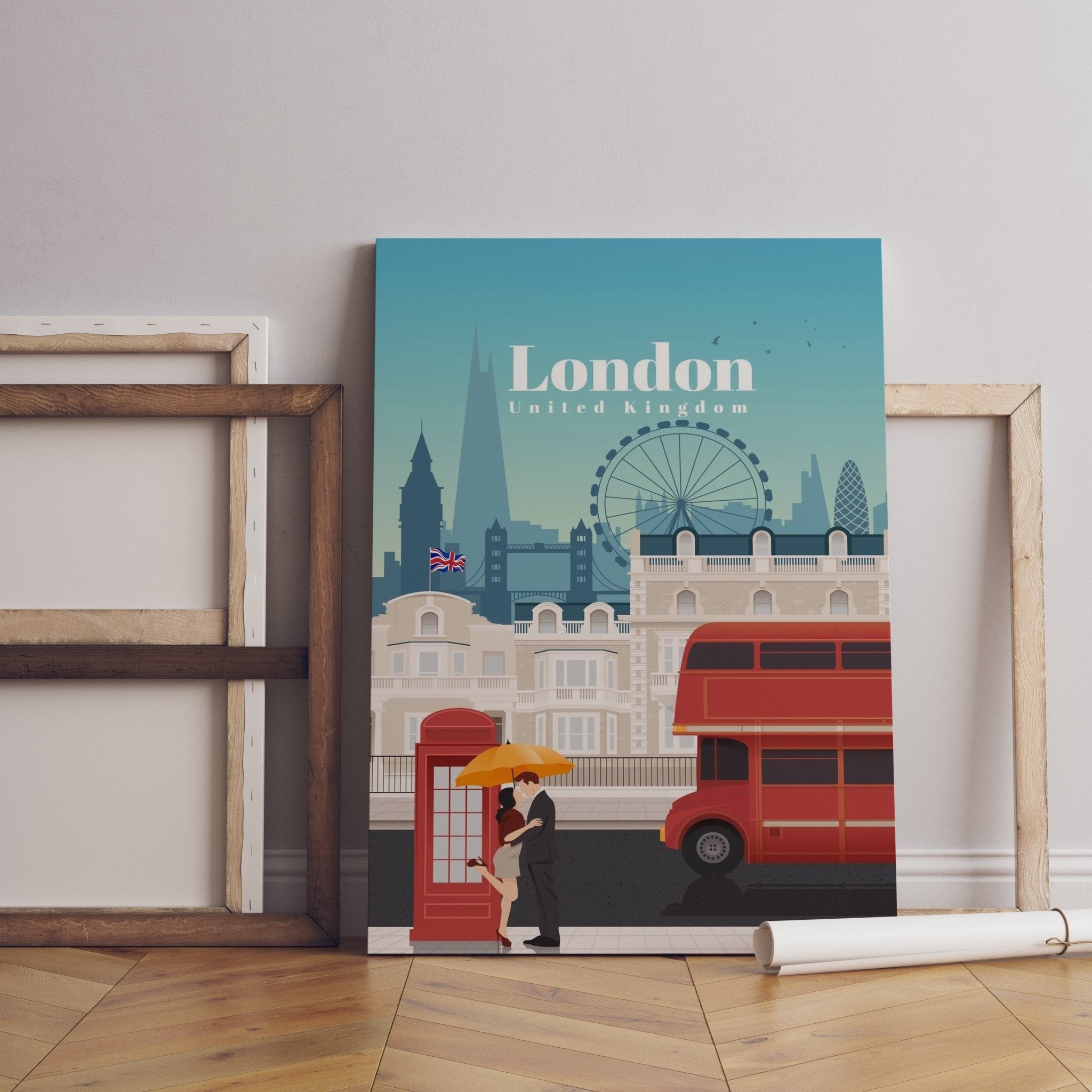 Retro London Canvas Wall Art - Canvasworkshop