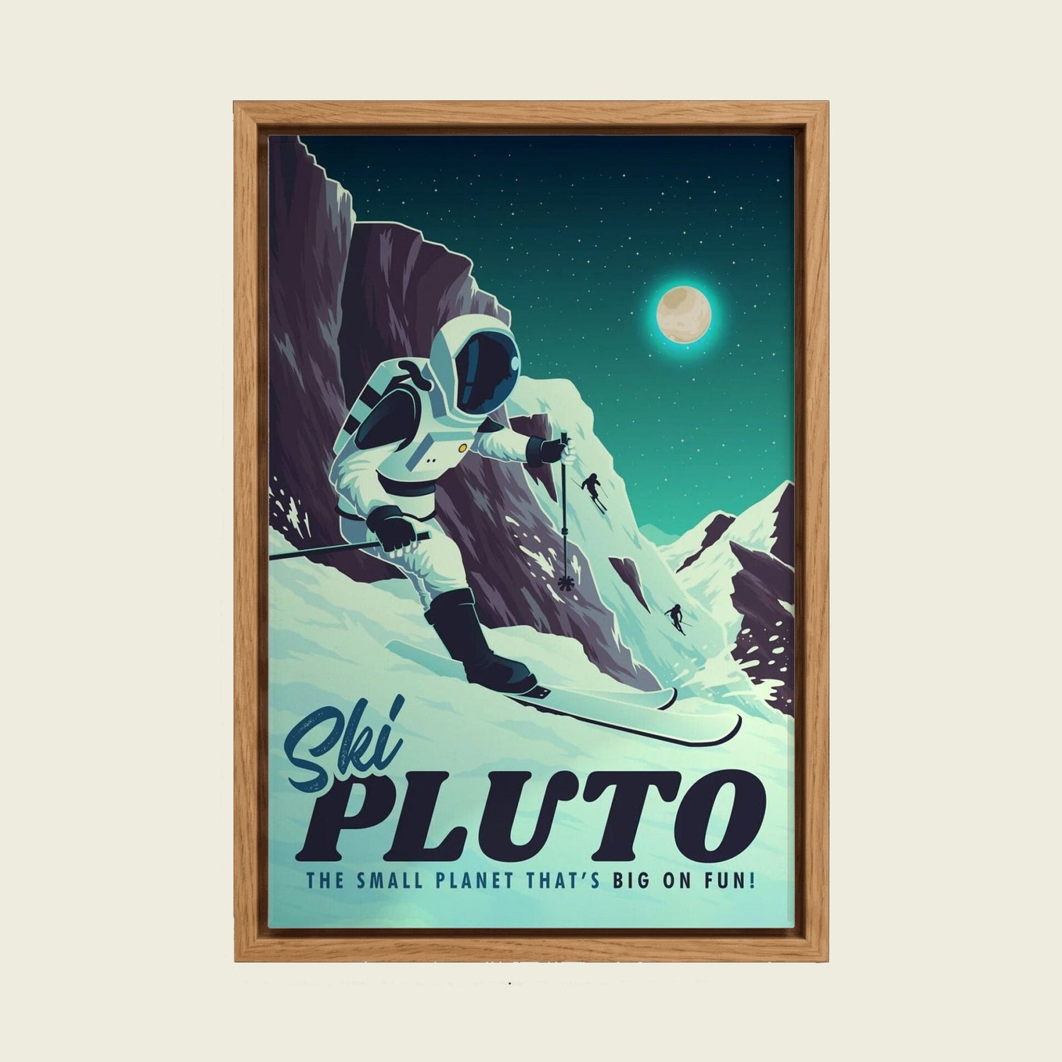 Feed Floating Oak Retro Pluto Canvas Wall Art