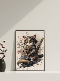 Samurai Cat Canvas Wall Art - Canvasworkshop