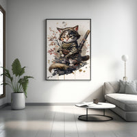 Samurai Cat Canvas Wall Art - Canvasworkshop
