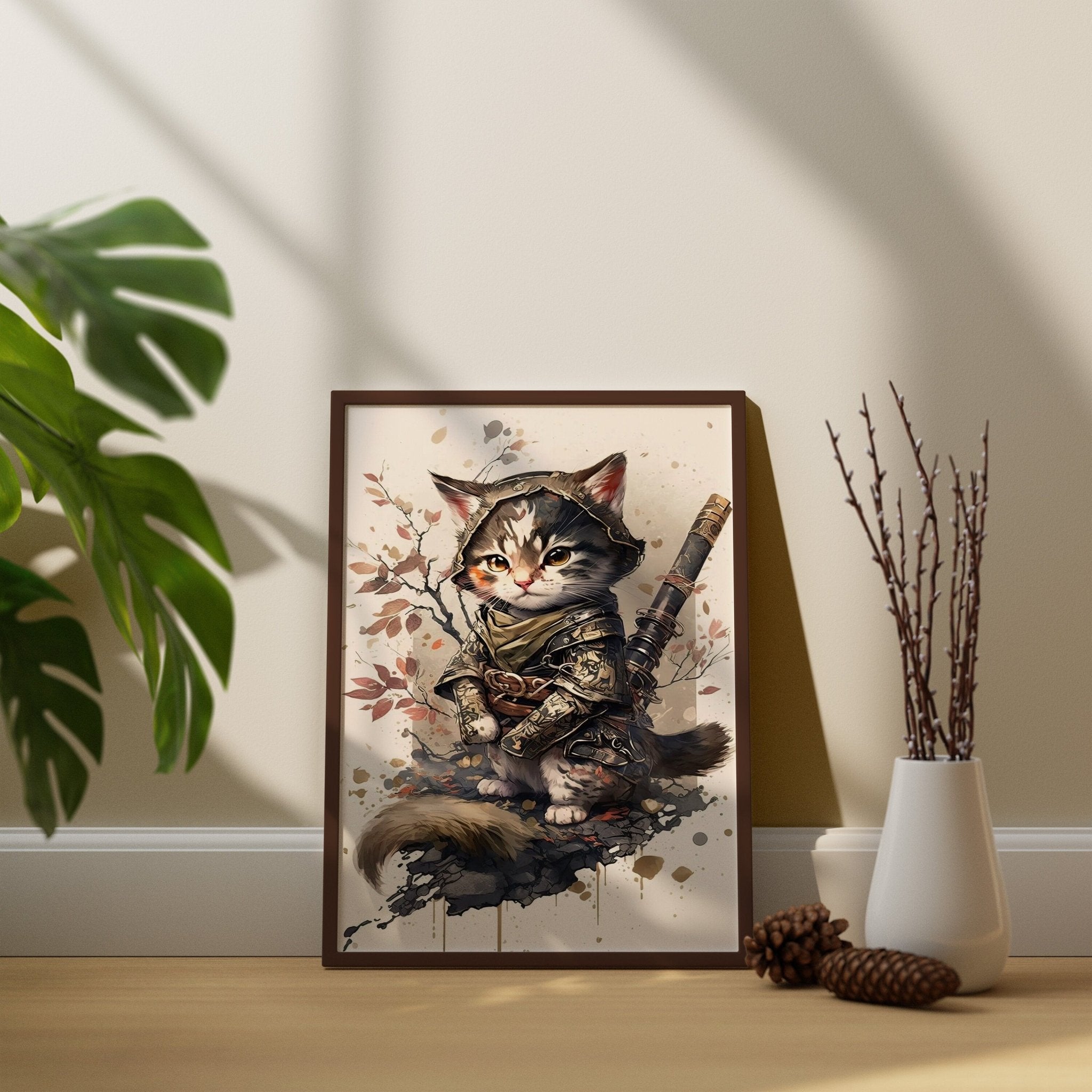 Samurai Cat Canvas Wall Art - Canvasworkshop