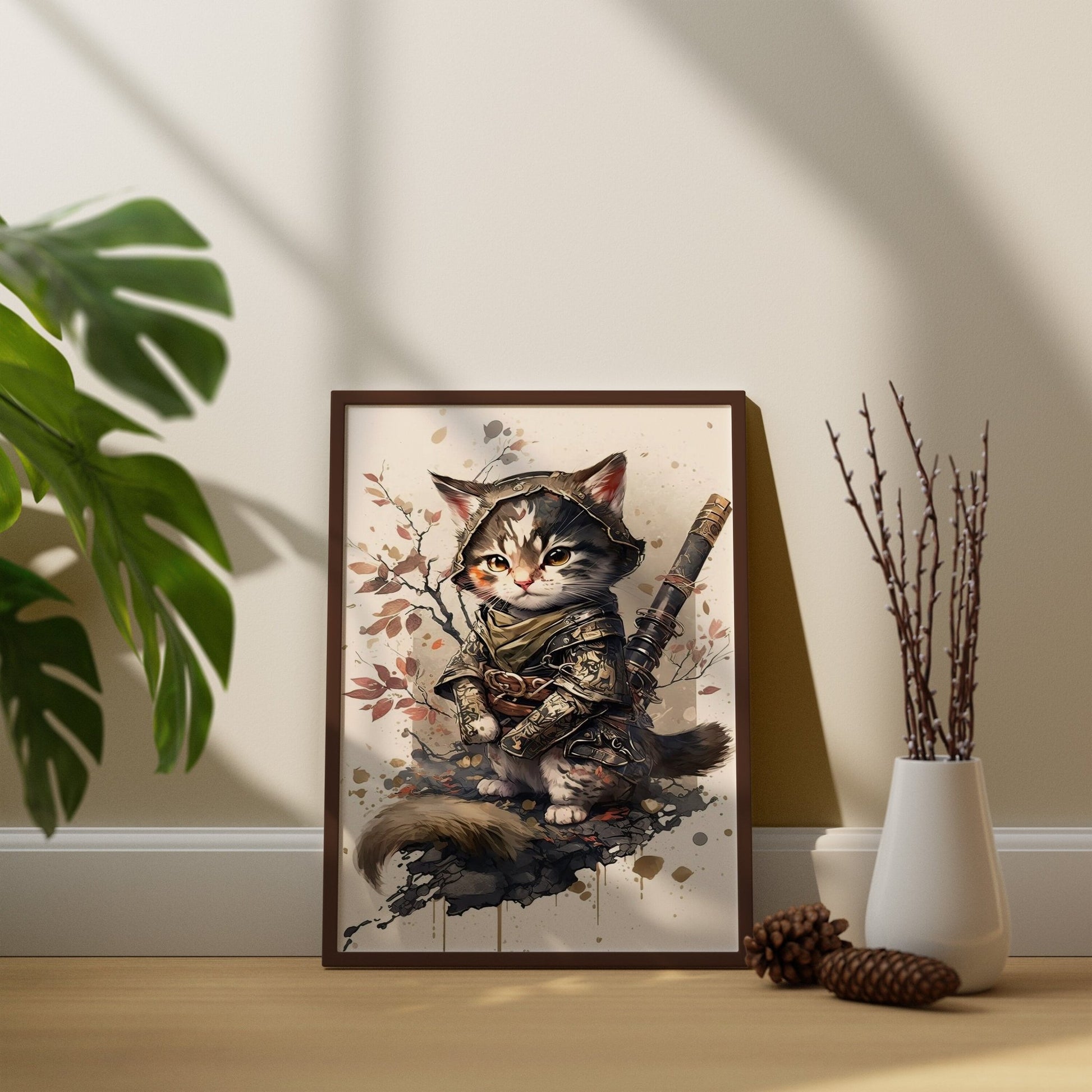 Samurai Cat Canvas Wall Art - Canvasworkshop