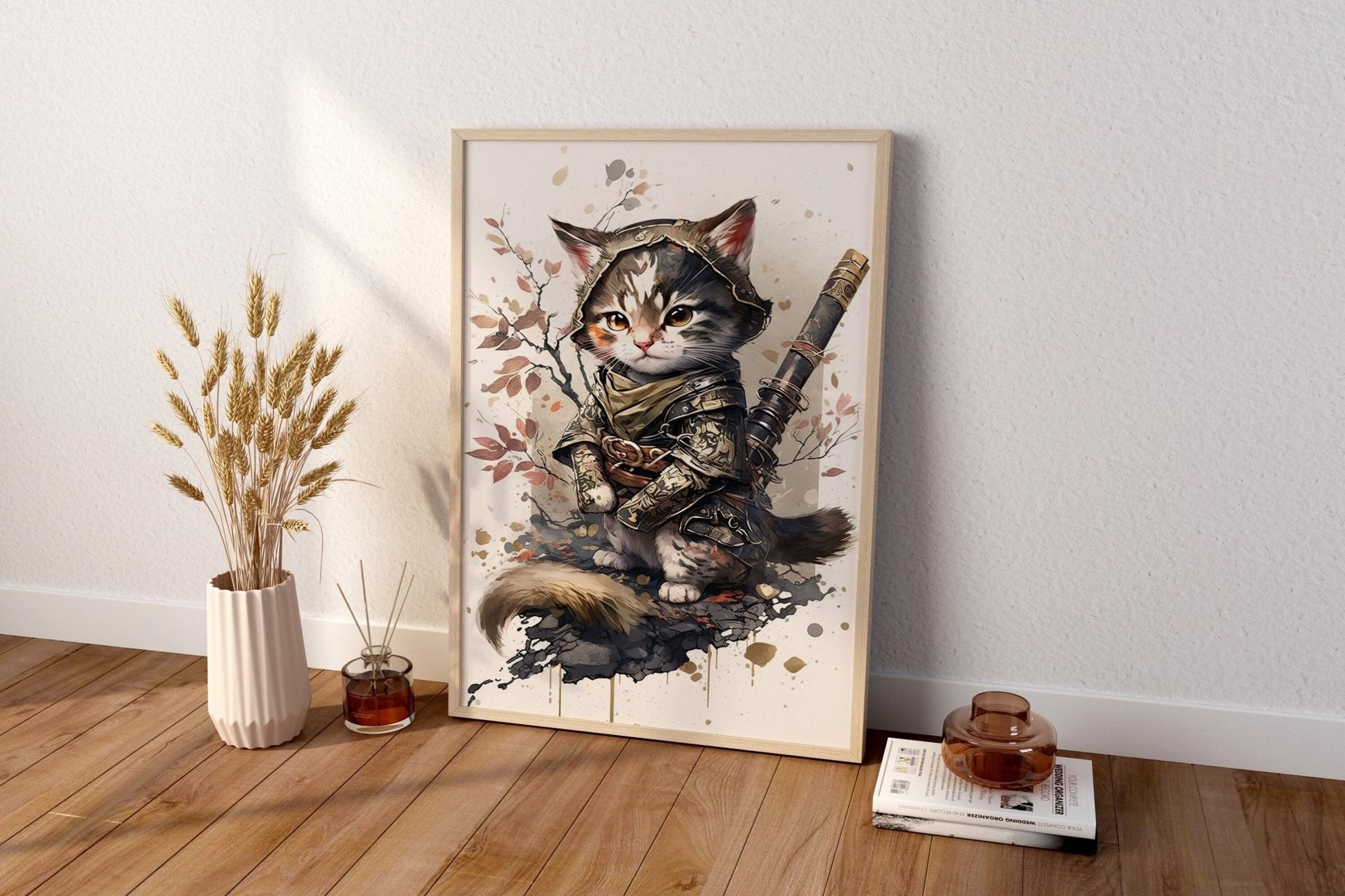 Samurai Cat Canvas Wall Art - Canvasworkshop
