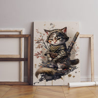 Samurai Cat Canvas Wall Art - Canvasworkshop