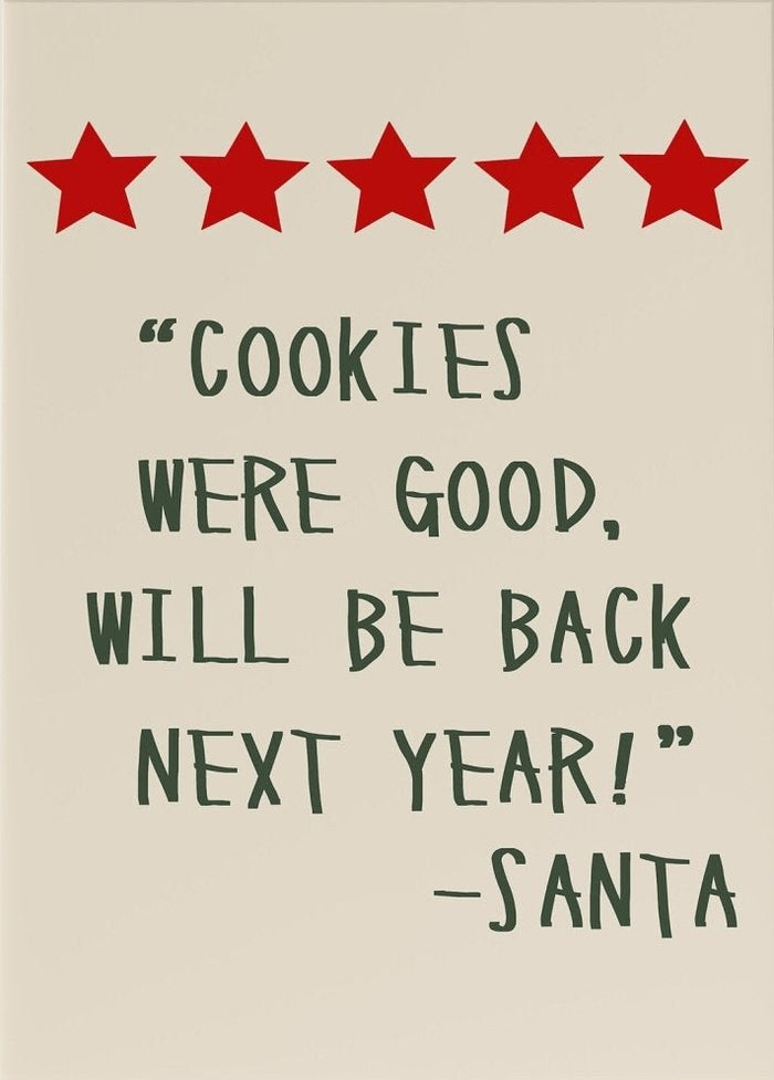 Cookies Were Good Santa Christmas Quote Canvas Wall Art