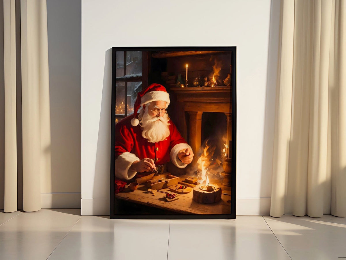 Santa Claus Workshop canvas wall art