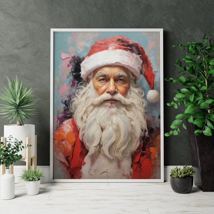 Santa Cluas Portreit Canvas Wall Art