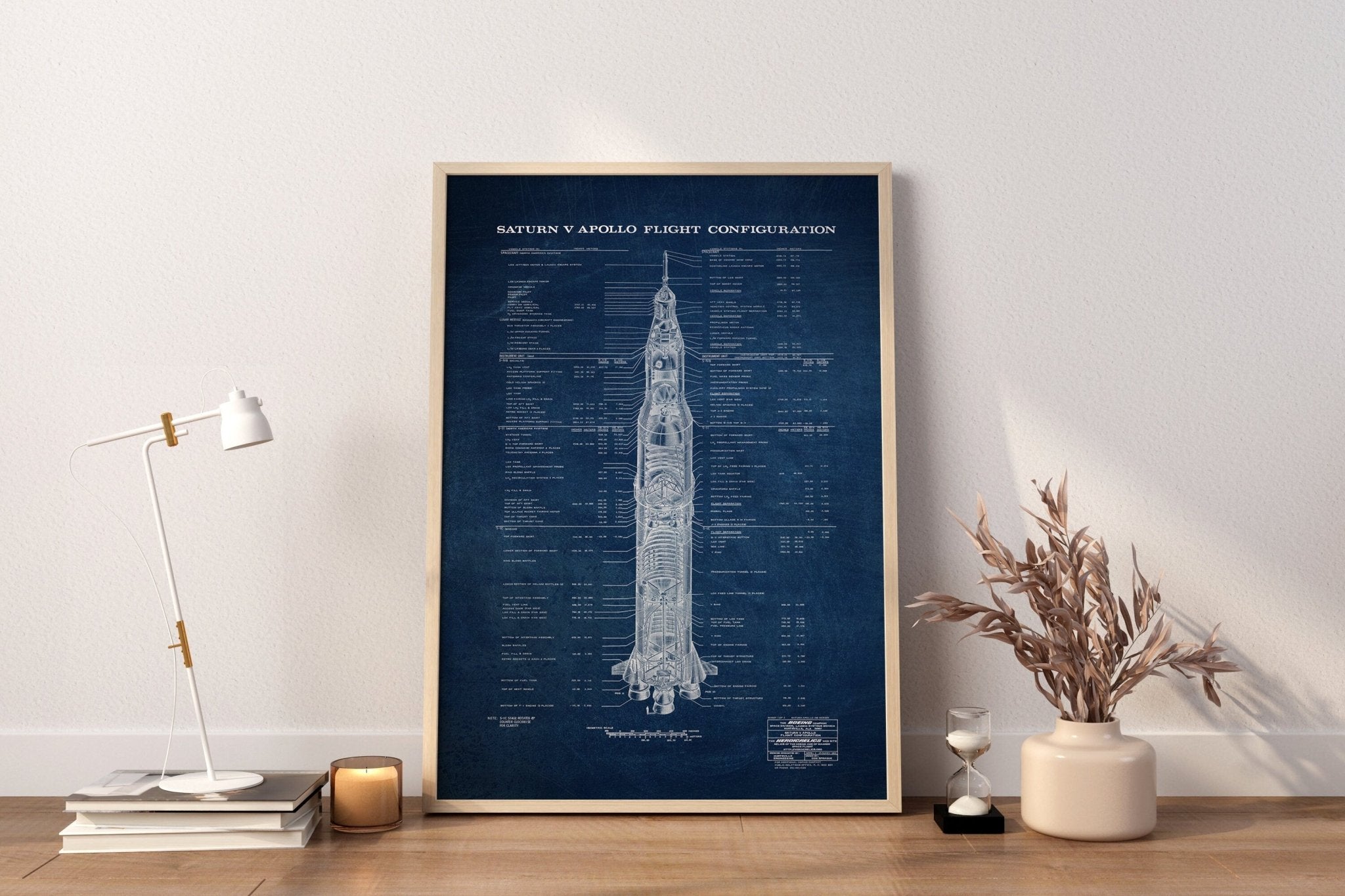 Saturn V Apollo Blueprint Canvas Poster - Canvasworkshop