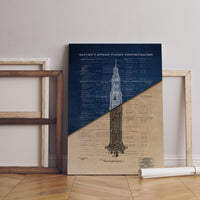 Saturn V Apollo Blueprint Version 3 Canvas Poster - Canvasworkshop