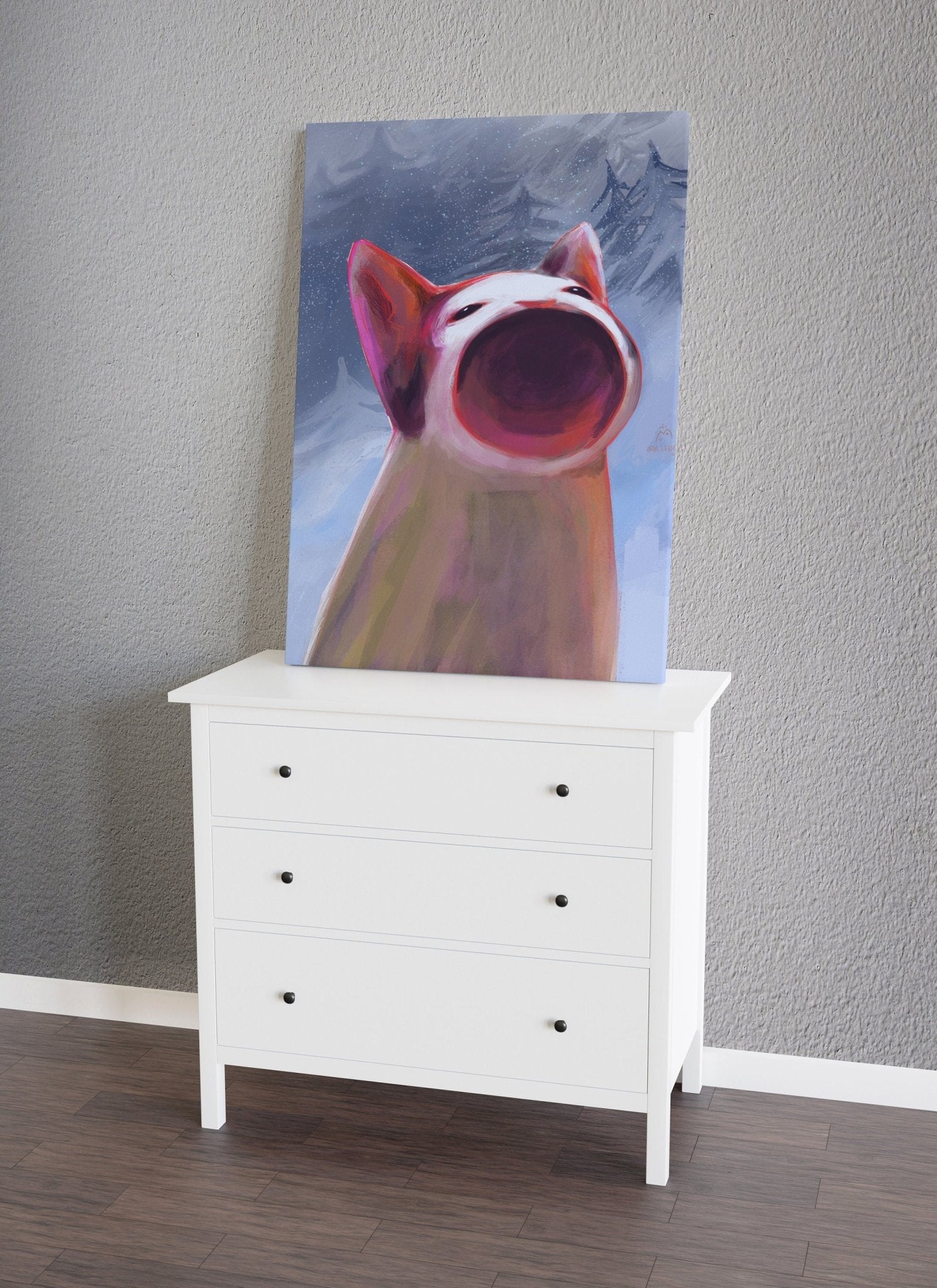 Scream Cat Funny Canvas Poster - Canvasworkshop