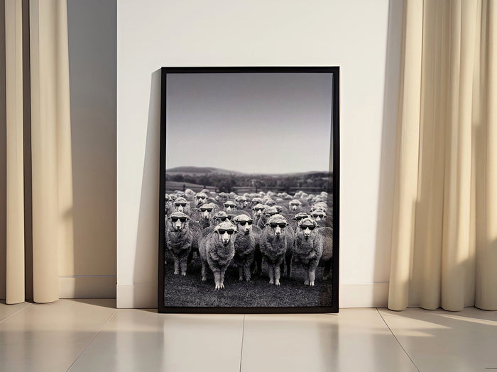 Sheep Wearing Sunglasses Canvas Print
