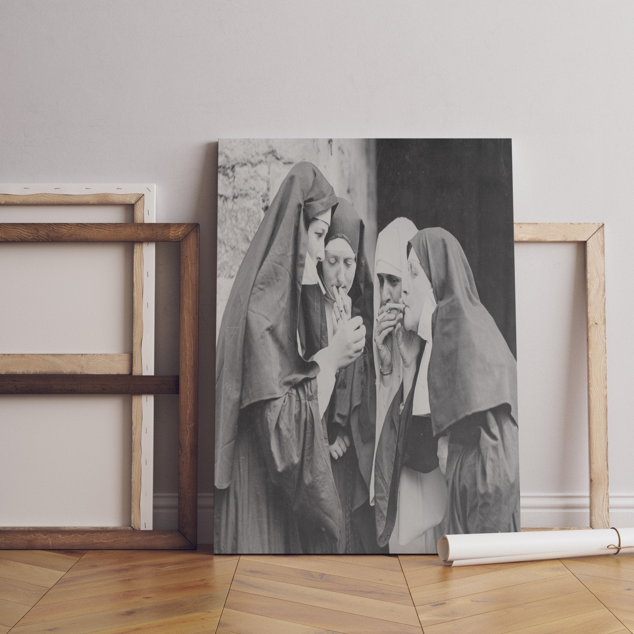 Smoking Nun Canvas Poster - Canvasworkshop