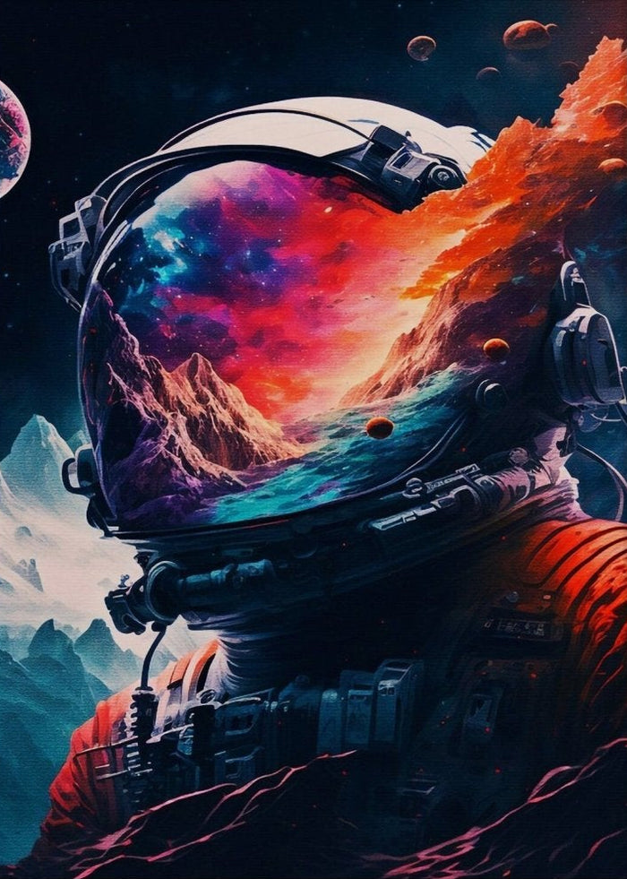Astronaut Cosmic Landscape Space Canvas Wall Art