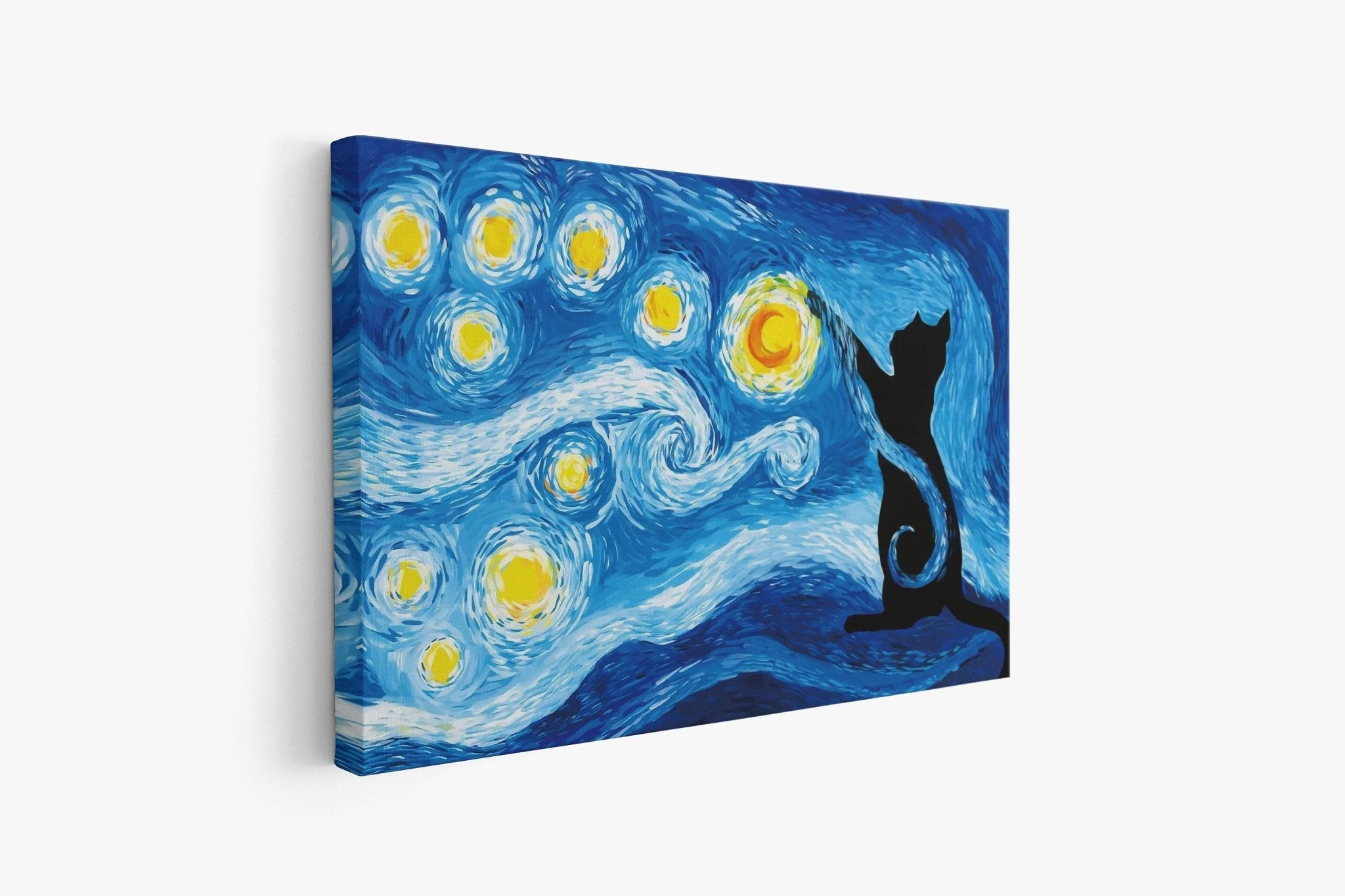 Starry Night Cat Canvas Wall Art - Canvasworkshop