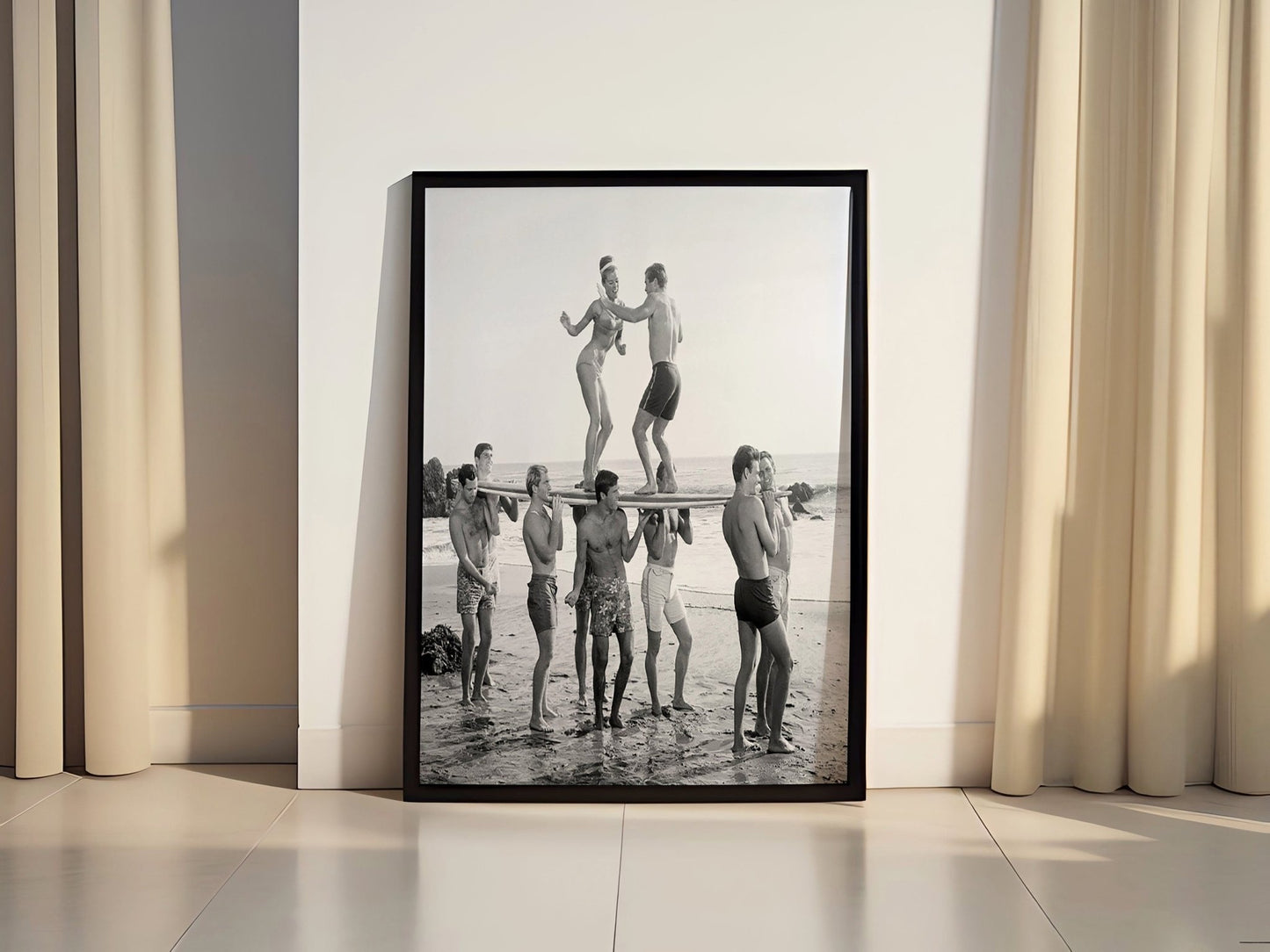 Surfers Beach Party Vintage Canvas Poster - Canvasworkshop