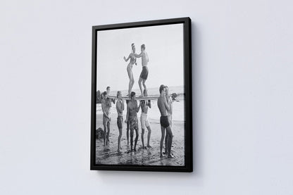 Surfers Beach Party Vintage Canvas Poster - Canvasworkshop
