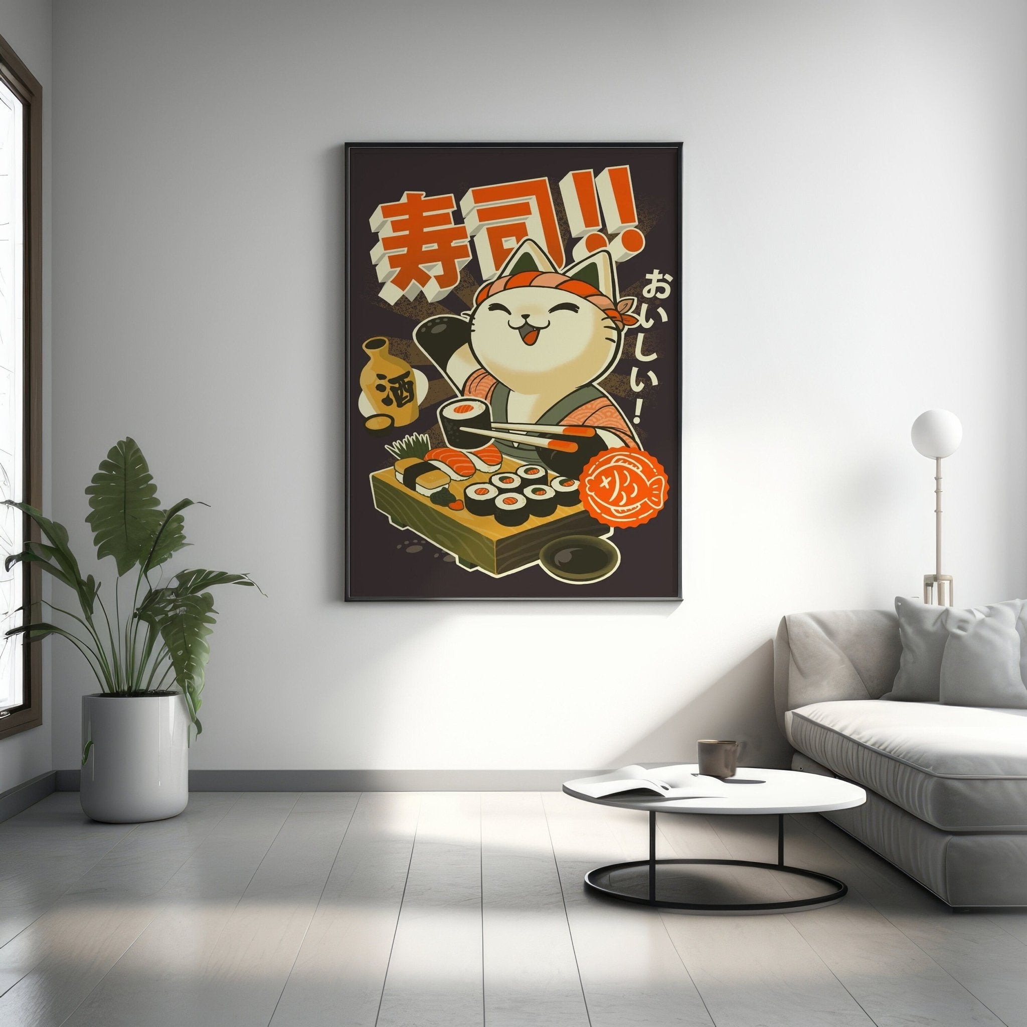 Sushi Cat Canvas Wall Art - Canvasworkshop