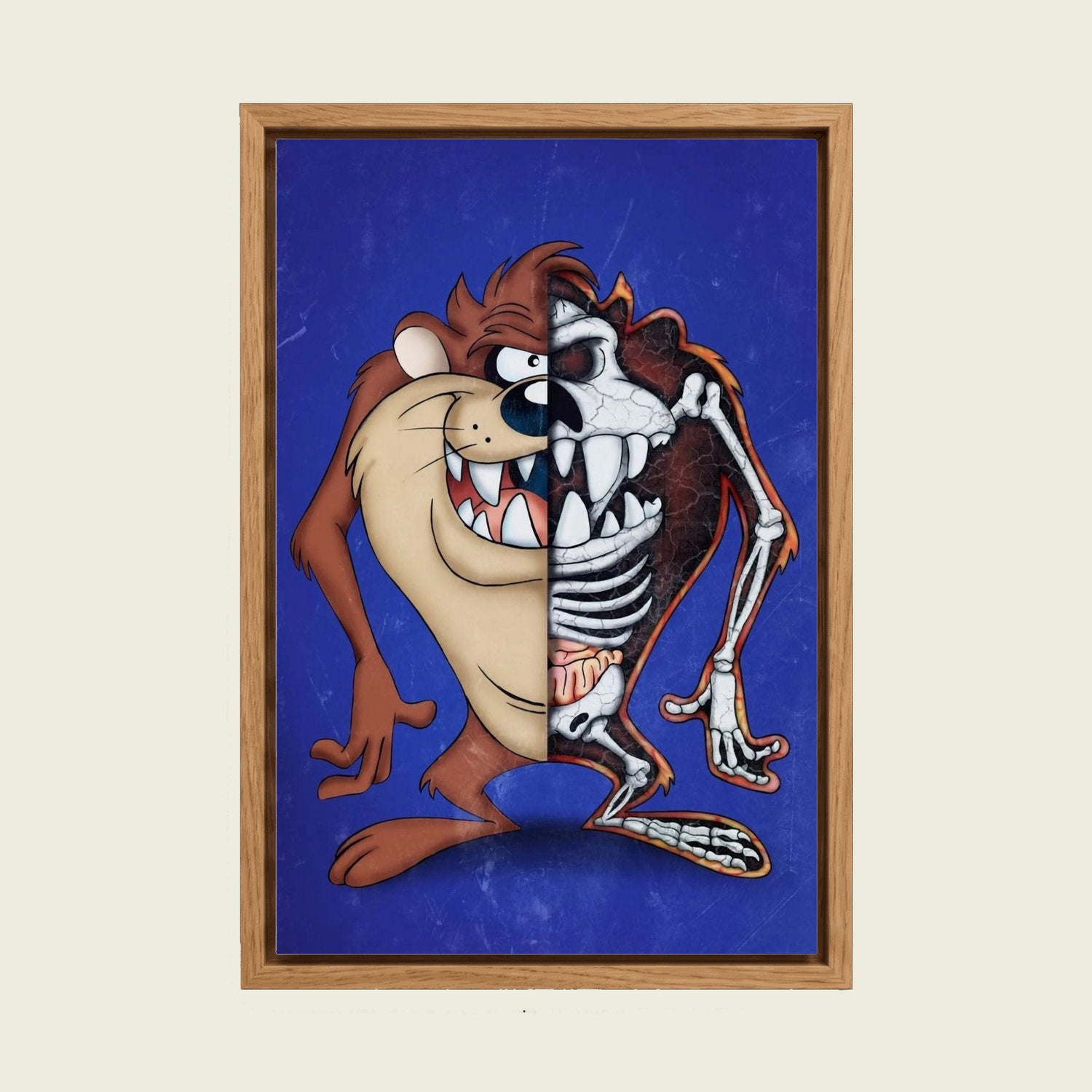 Feed Floating Oak Tasmanian Devil Blueprint Anatomy Wall Art