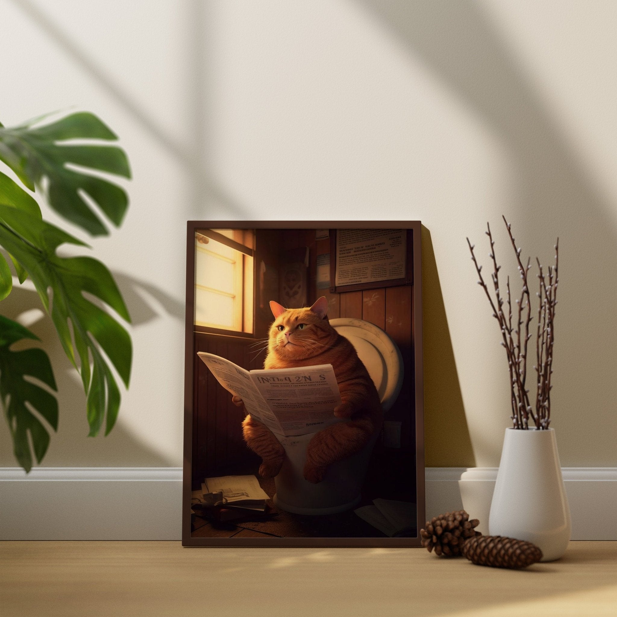 Toilet Cat Canvas Wall Art - Canvasworkshop
