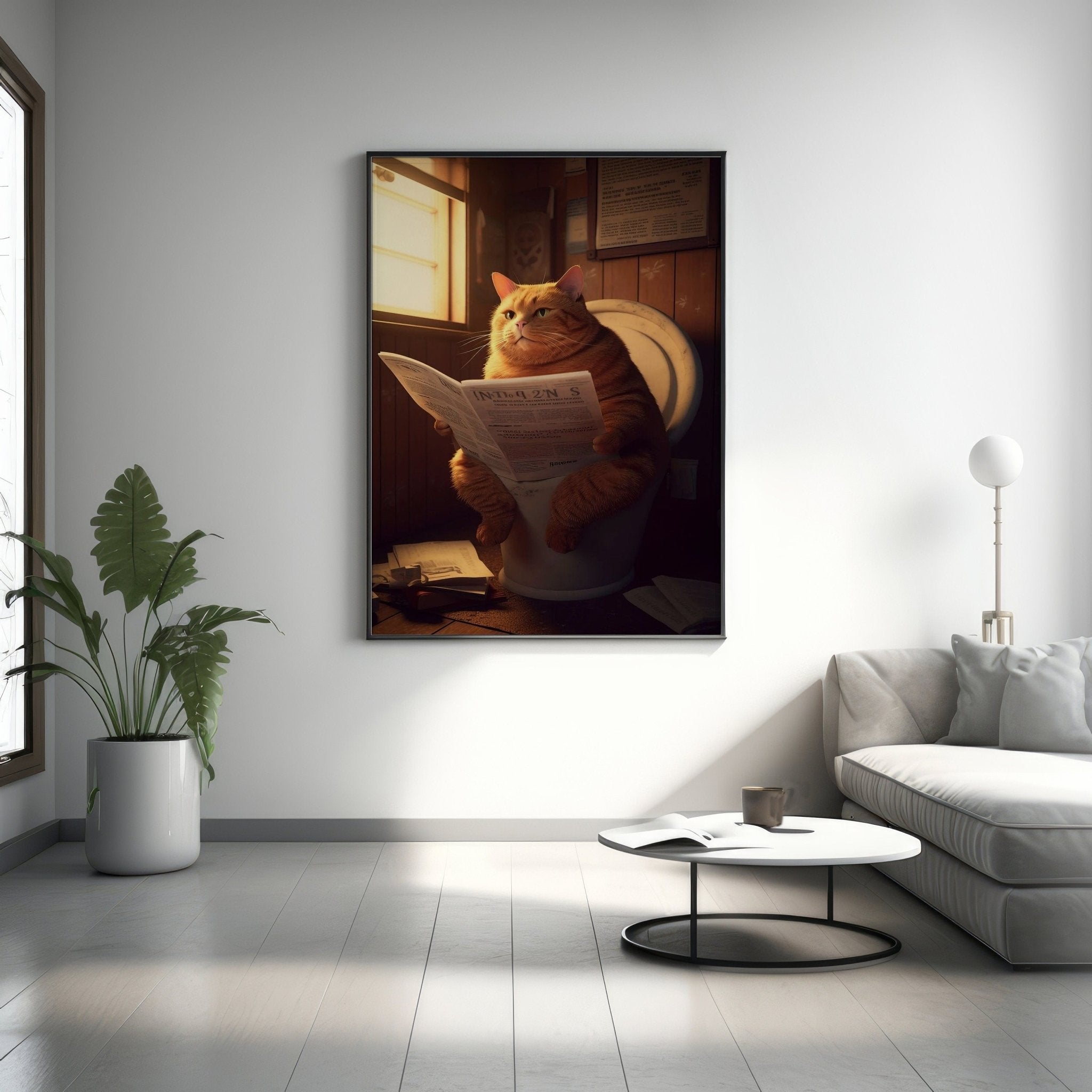Toilet Cat Canvas Wall Art - Canvasworkshop