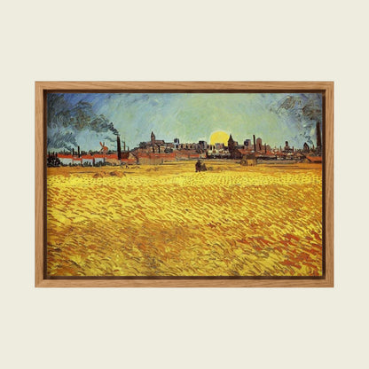 Summer Evening at Arles by Vincent van Gogh canvas wall art in a floating oak frame