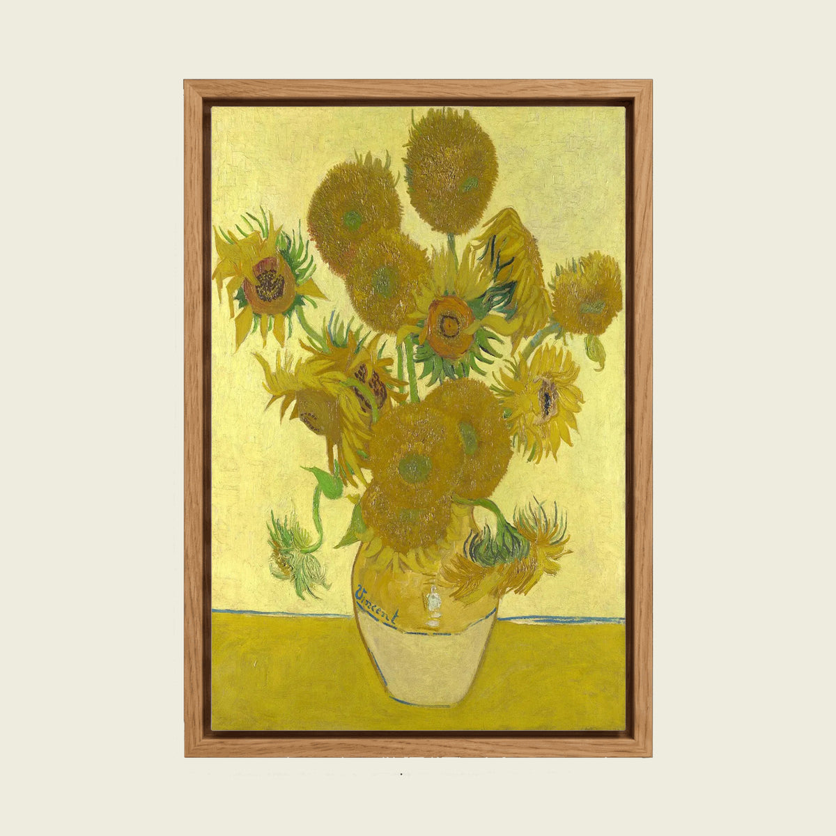 Feed Floating Oak Vincent van Gogh Fifteen Sunflowers Canvas Wall Art