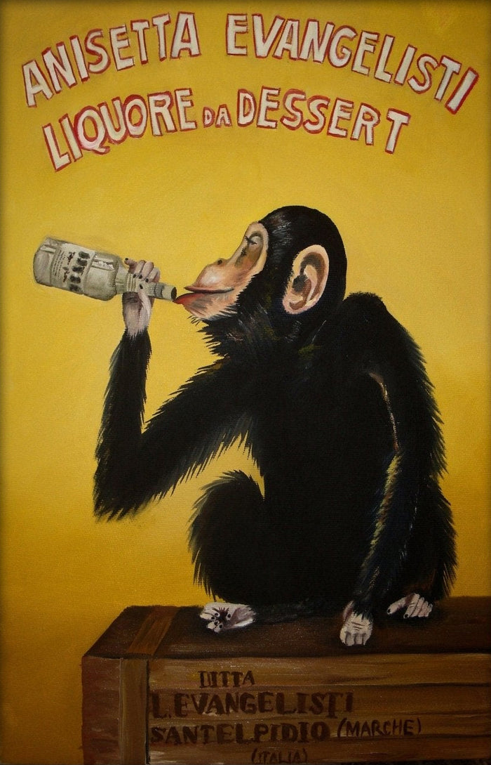 Anisetta Evangelisti Vintage Monkey Canvas Wall Art