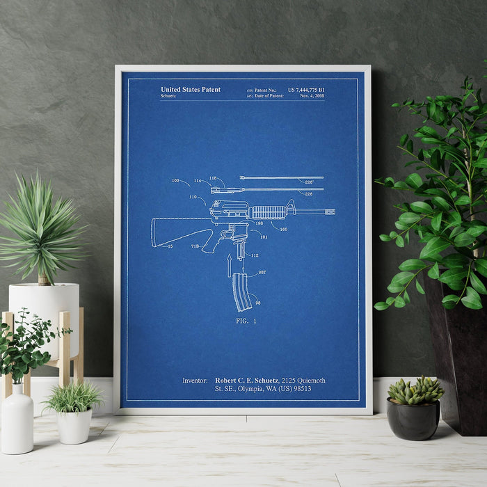 Vintage Gun Patent Canvas Wall Decor
