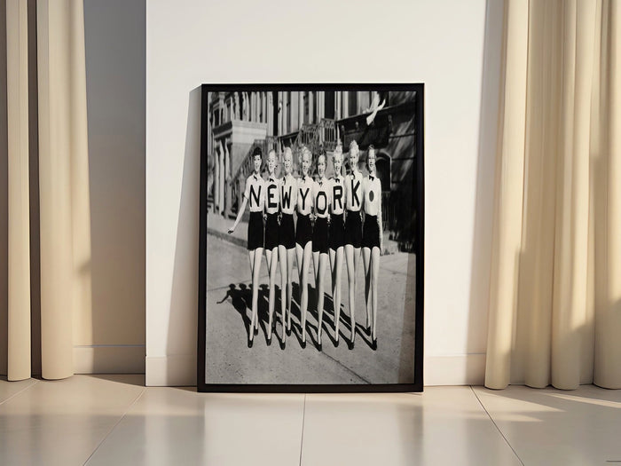 Vintage Photography Girls in New York City Canvas Wall Art