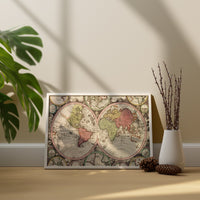 Antique World Map by Matthäus Seutter canvas wall art