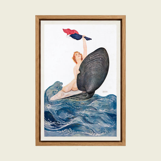 Vive la France, 1917 canvas wall art in a floating oak frame