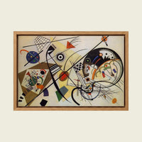 Transverse Line by Wassily Kandinsky canvas wall art in a floating oak frame