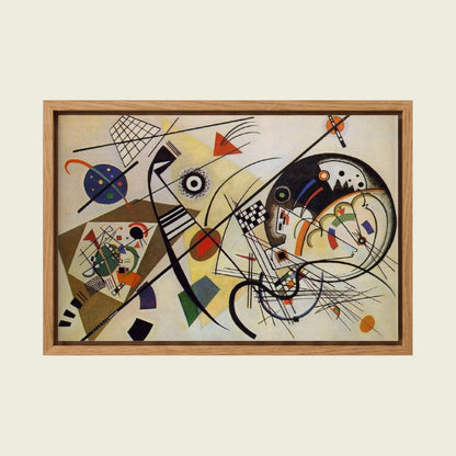 Transverse Line by Wassily Kandinsky canvas wall art in a floating oak frame