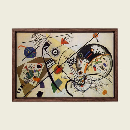Transverse Line by Wassily Kandinsky canvas wall art in a floating walnut frame