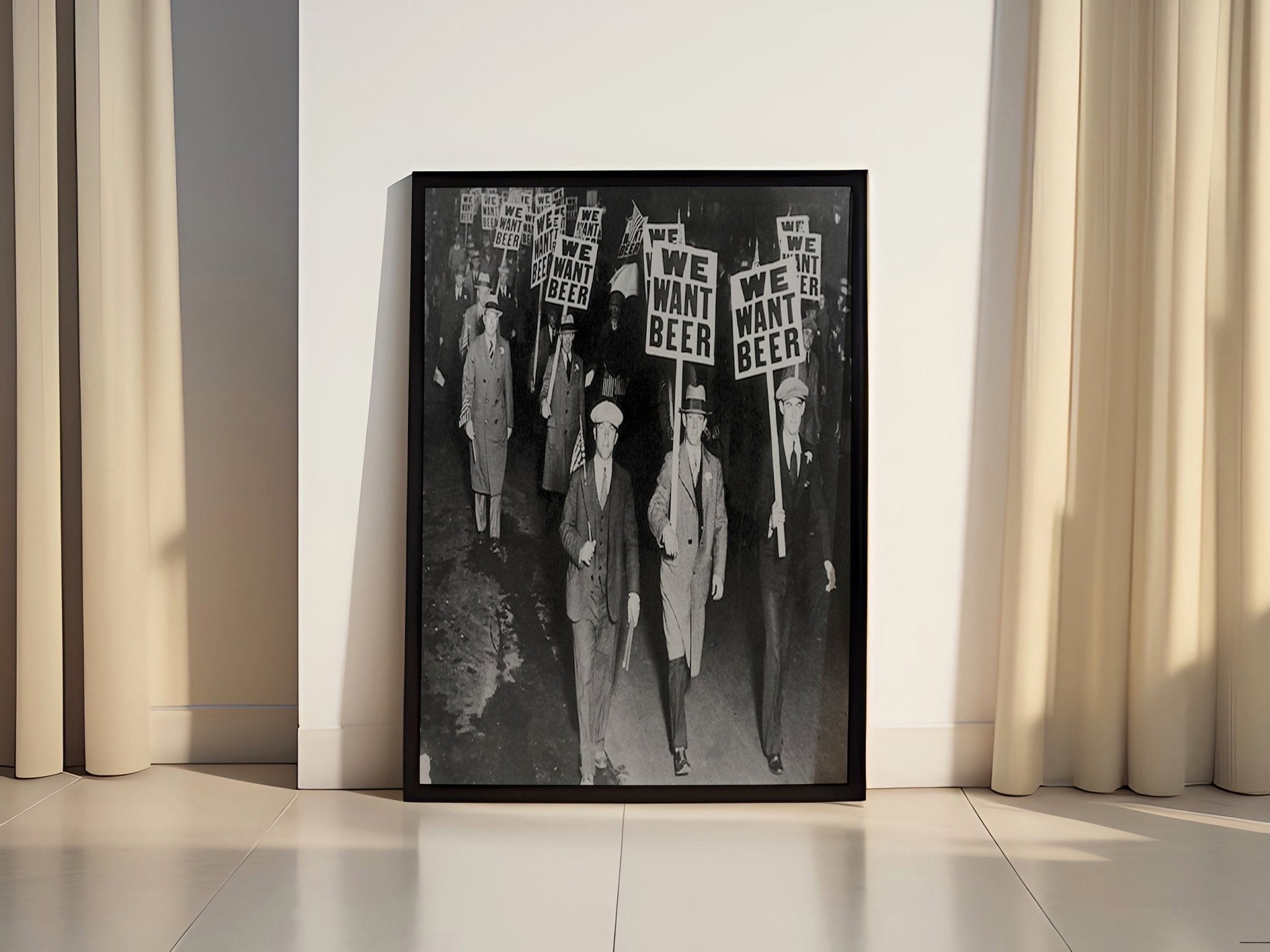 We Want Beer Protest Canvas Poster - Canvasworkshop
