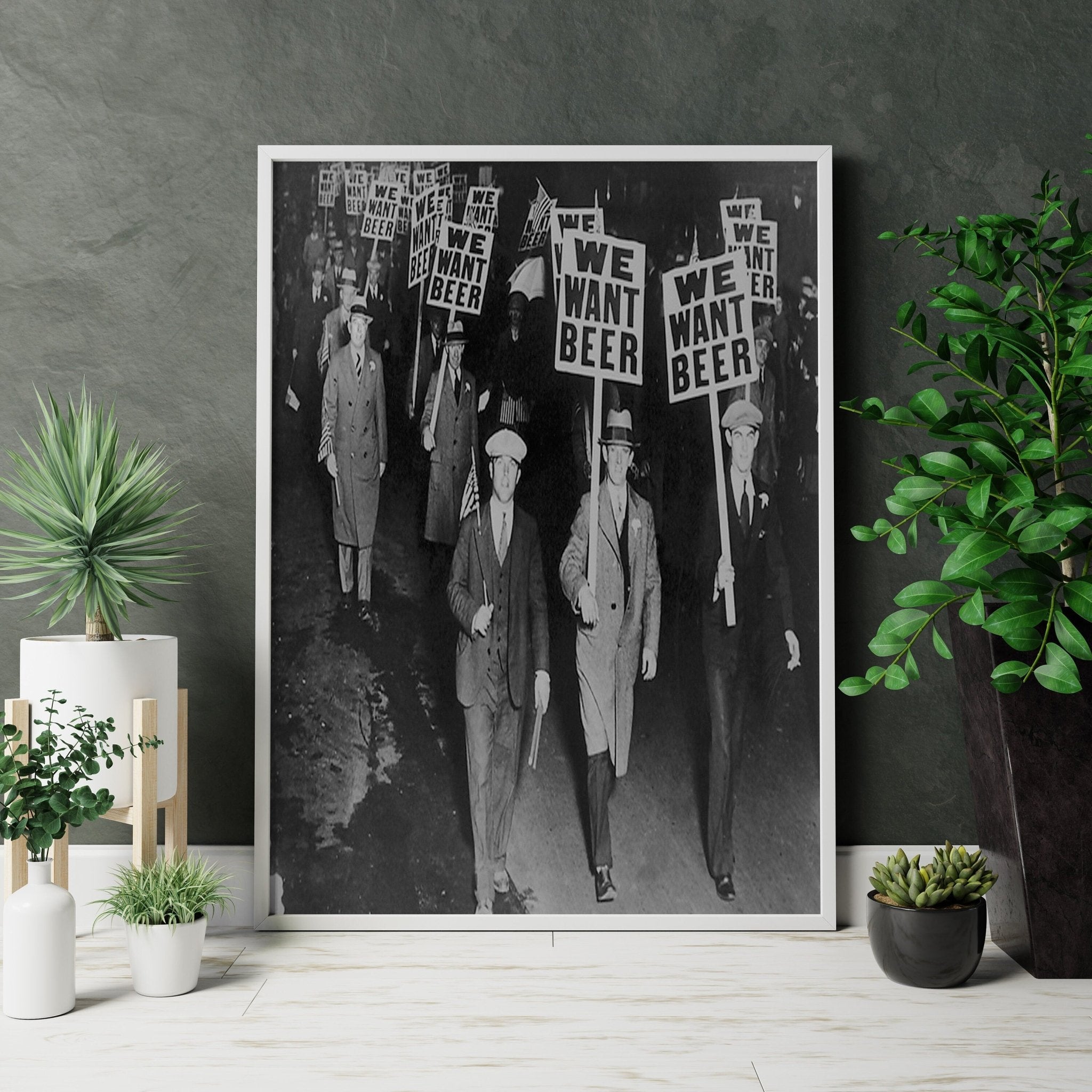We Want Beer Protest Canvas Poster - Canvasworkshop