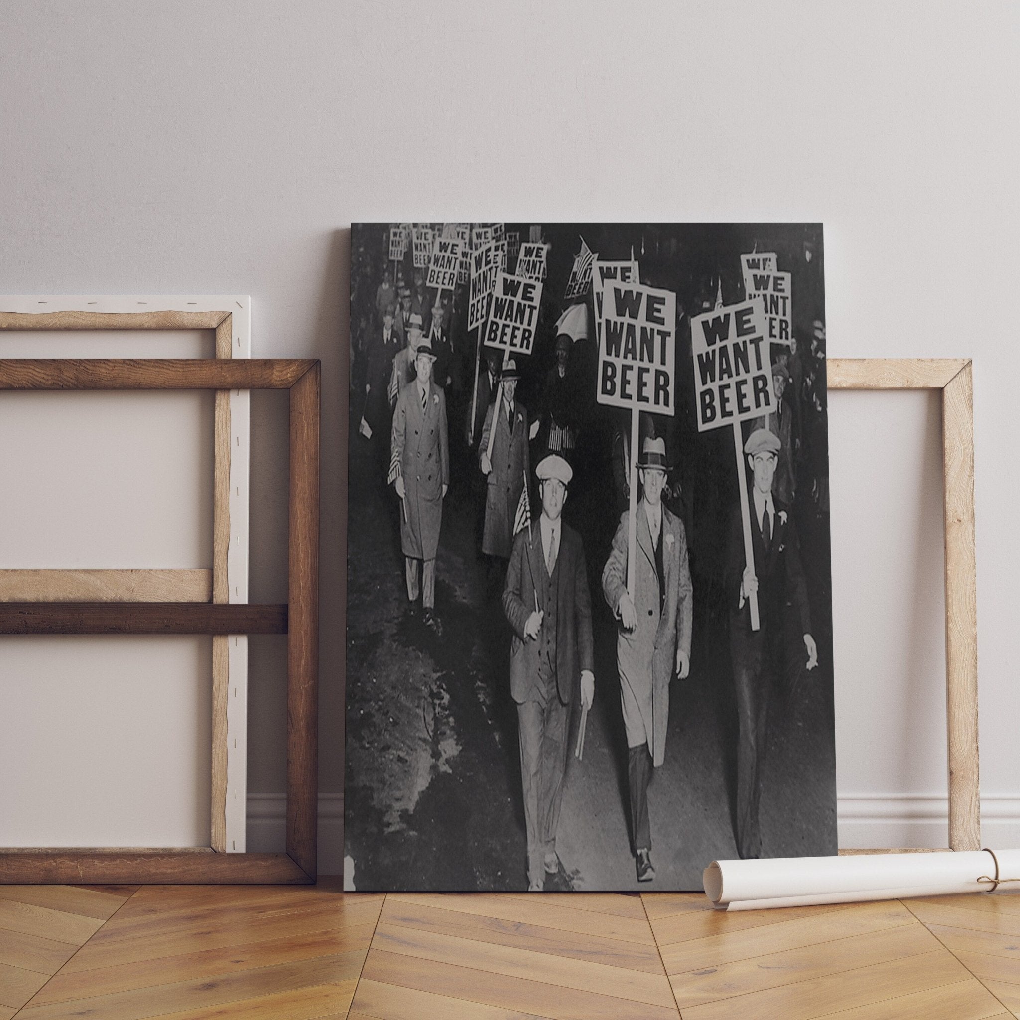We Want Beer Protest Canvas Poster - Canvasworkshop