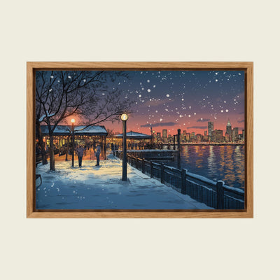 Feed Floating Oak Winter in New York Art Canvas Wall Decor