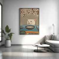 Woman Yelling Cat Canvas Wall Art - Canvasworkshop