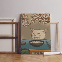 Woman Yelling Cat Canvas Wall Art - Canvasworkshop