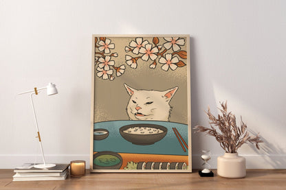 Woman Yelling Cat Canvas Wall Art - Canvasworkshop