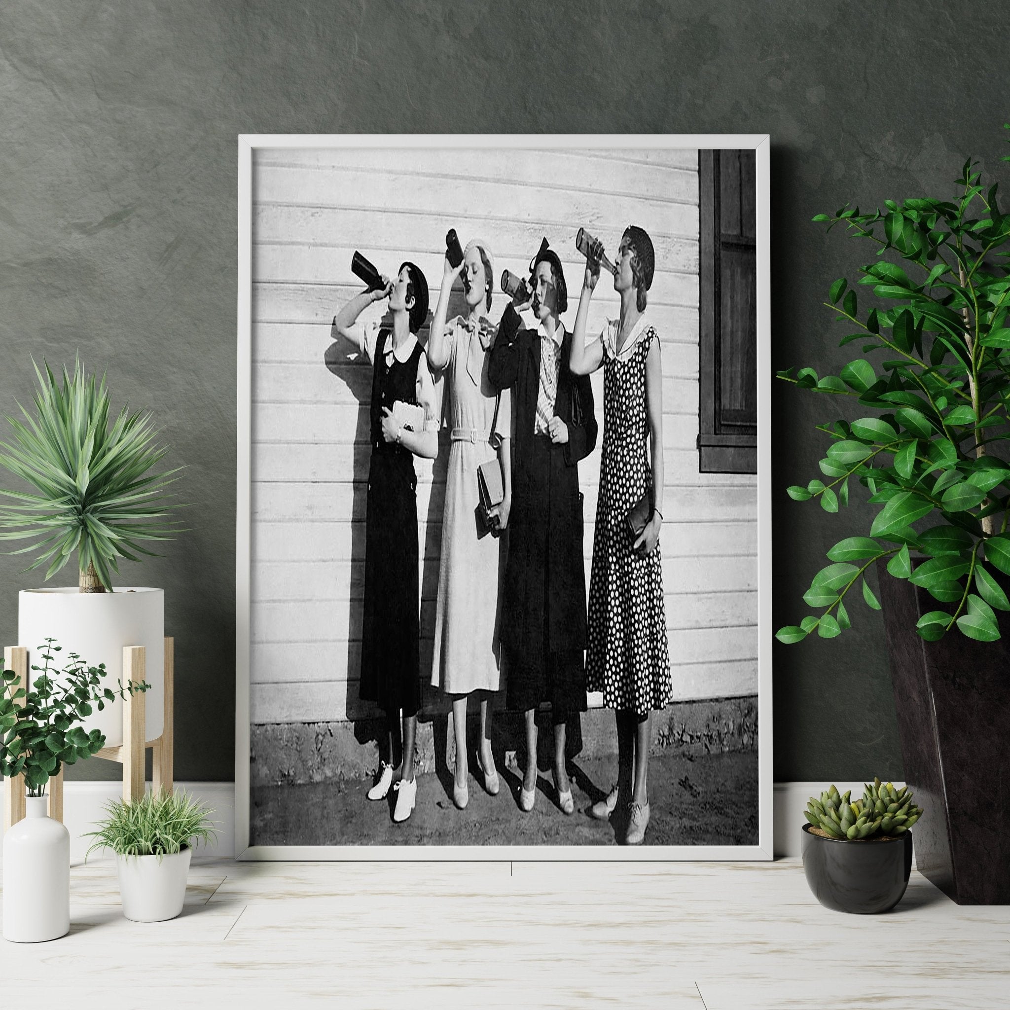 Women Drinking Beer Canvas Wall Art - Canvasworkshop