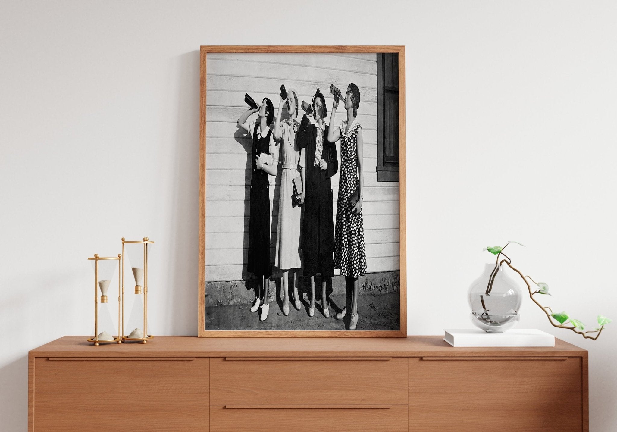 Women Drinking Beer Canvas Wall Art - Canvasworkshop