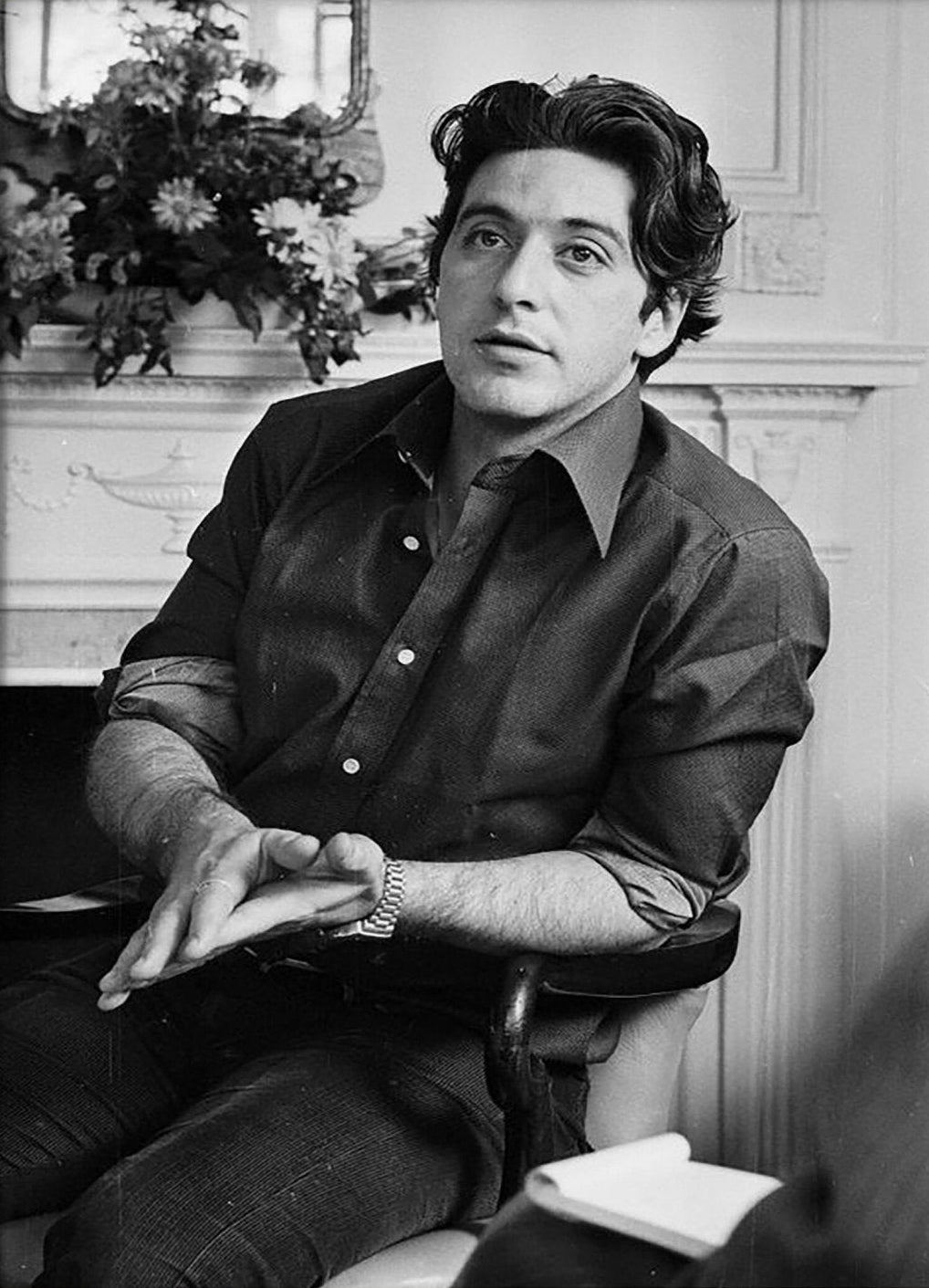 Young Al Pacino 1974 Black and White Canvas Wall Art